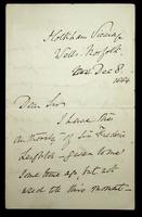 Autograph letter by Alexander Napier to Arthur Severn