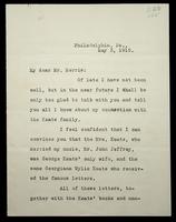Typewritten letter by Virginia Jeffrey Morgan to Harrison Morris