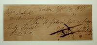 Cheque by Percy B. Shelley to William Godwin