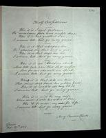 Autograph sonnet 'Half Confessions' by Mary Cowden Clarke