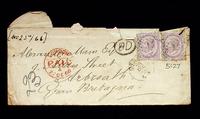 Autograph letter and envelope with stamp by Mary Cowden Clarke to Alexander Main