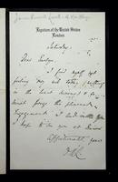 Autograph note by James Russell Lowell to Emily Eldredge Story