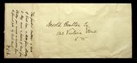 Autograph letter and envelope with stamp by Walter Leigh Hunt to Harold Boulton