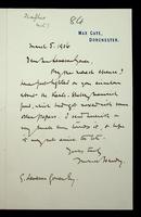 Autograph letter by Thomas Hardy to George Leveson Gower