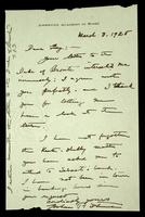 Autograph letter by Graham [P.] to Harry Nelson Gay