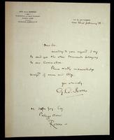 Autograph letter by Avvocato G. A. Serrao to Harry Nelson Gay