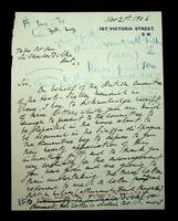 Autograph letter by Harold Boulton to Sir Charles Dilke