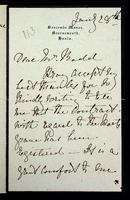 Autograph letter by Lady Jane Shelley to Sir Rennell Rodd