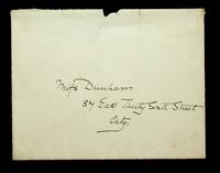 Autograph letter and envelope by Rudyard Kipling to Miss Lathrop Dunham
